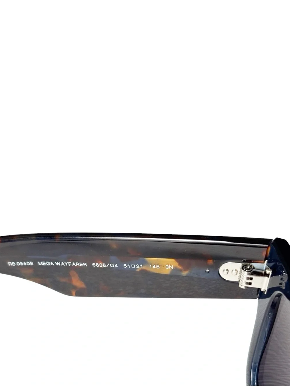 Ray-Ban Mega Wayfarer transparent dark blue w/ blue mirror lenses RB0840S |51.21